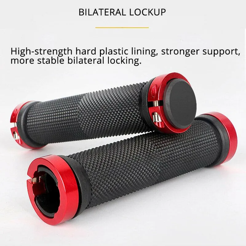 1 Pair Bicycle Handlebar Grips Aluminum Alloy Lock Ring MTB Handle Bars Grips Mountain Road Bike Grips Cycling Accessories