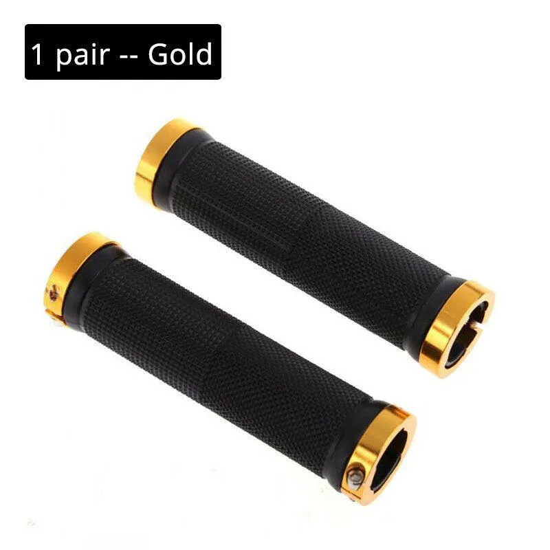 1 Pair Bicycle Handlebar Grips Aluminum Alloy Lock Ring MTB Handle Bars Grips Mountain Road Bike Grips Cycling Accessories