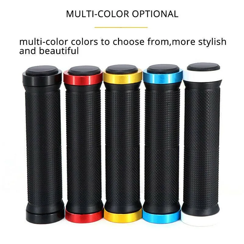 1 Pair Bicycle Handlebar Grips Aluminum Alloy Lock Ring MTB Handle Bars Grips Mountain Road Bike Grips Cycling Accessories