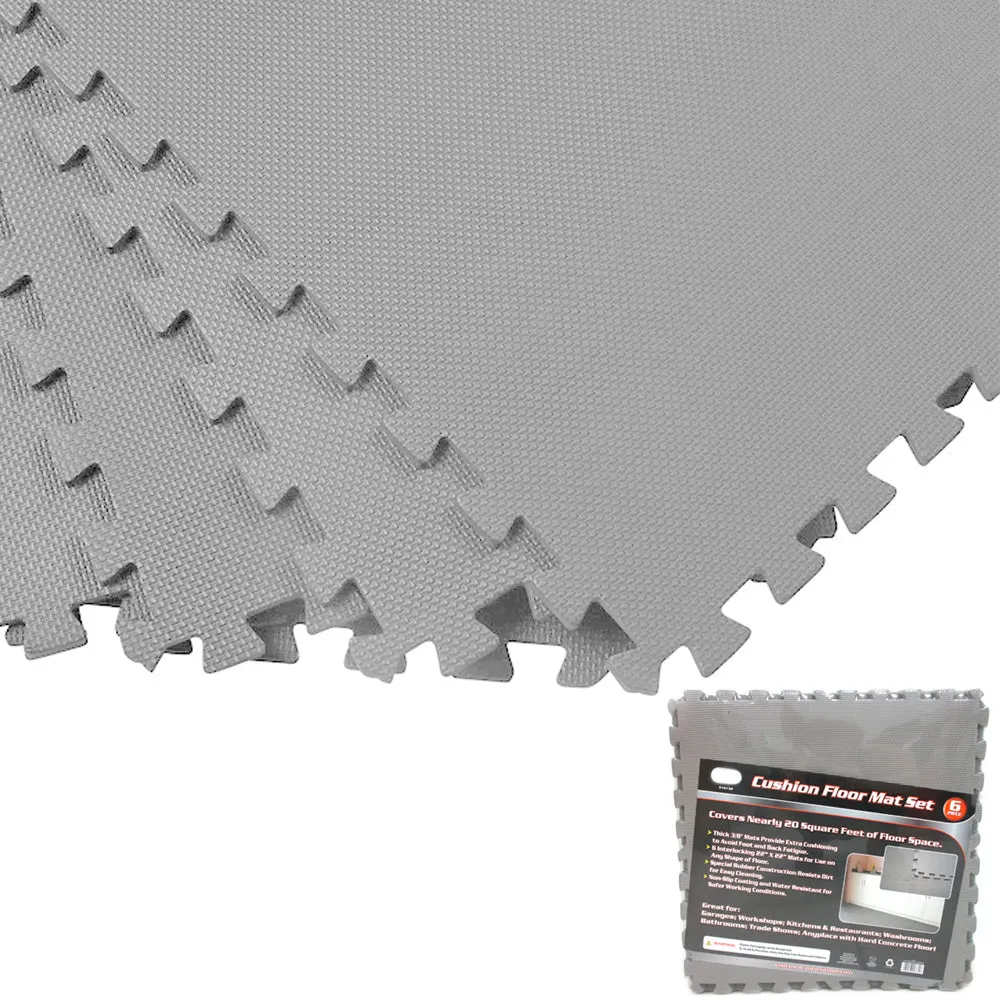 100 SQ FT EVA Foam Floor Mat Set Interlocking Puzzle Large Tile Gym  Custom Gray