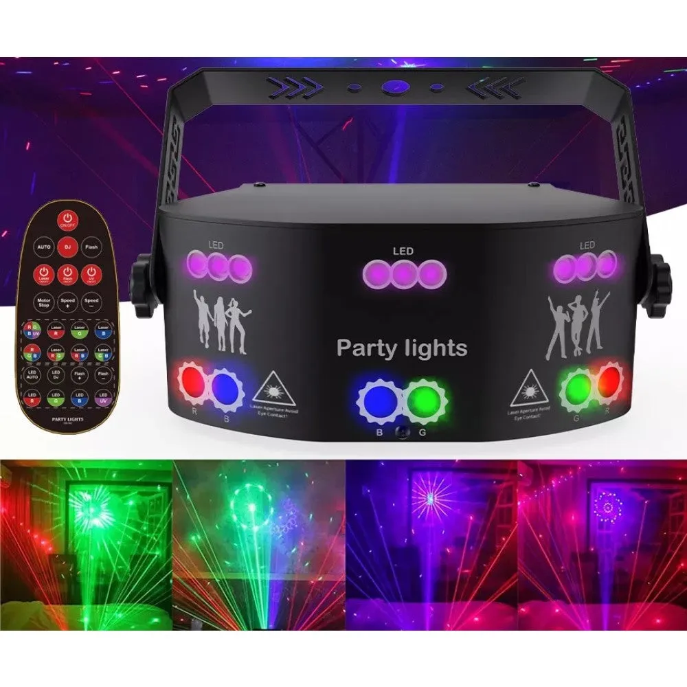15 Eye Rgb Disco Dj Beam Laser Light Projector Dmx Remote Strobe Stage Lighting Effect Xmas Party Holiday Halloween Lights