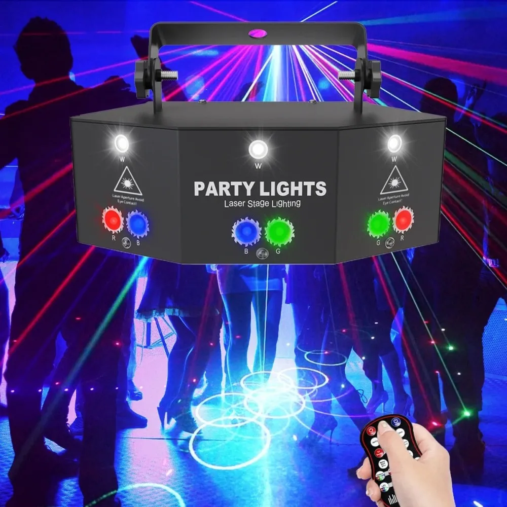 15 Eye Rgb Disco Dj Beam Laser Light Projector Dmx Remote Strobe Stage Lighting Effect Xmas Party Holiday Halloween Lights