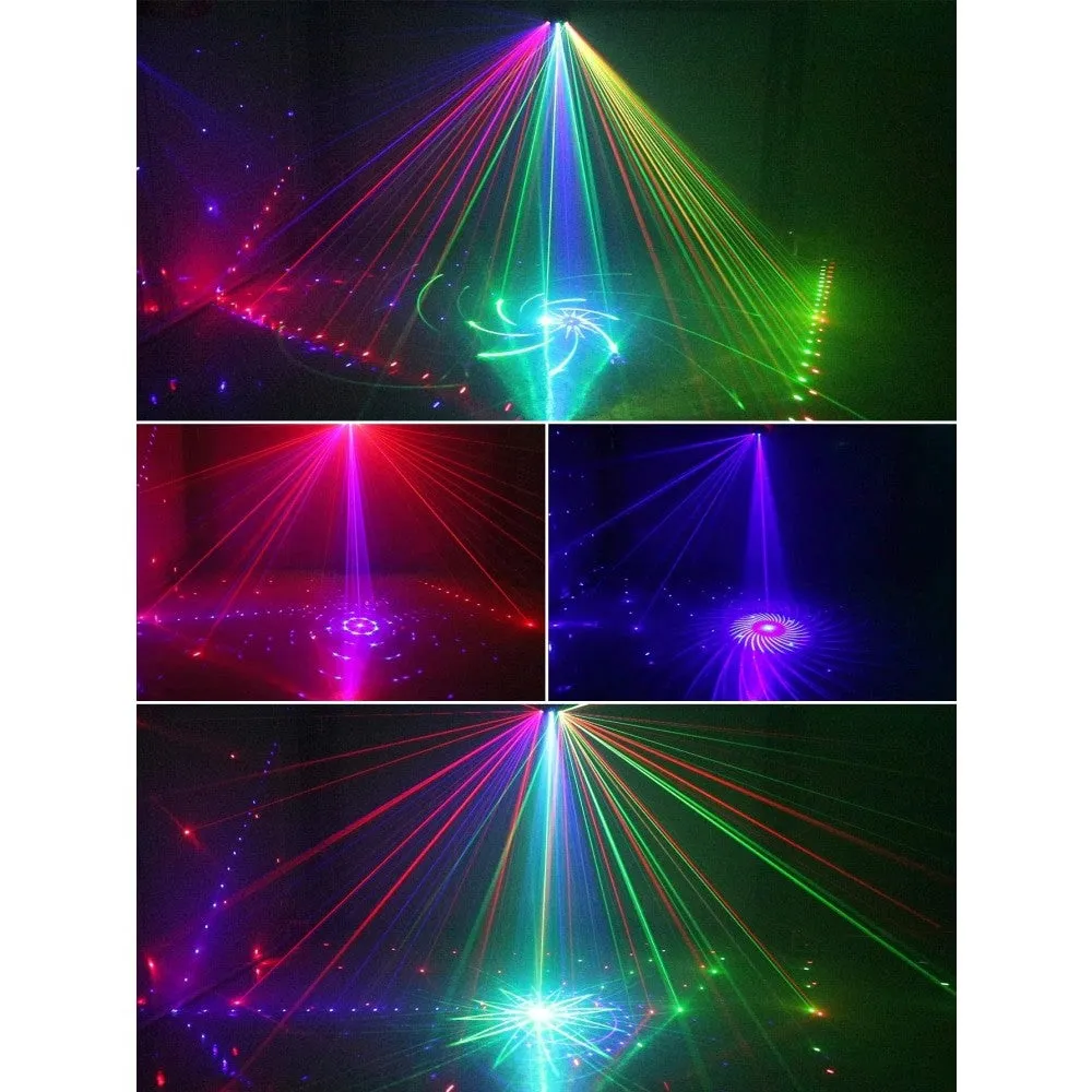 15 Eye Rgb Disco Dj Beam Laser Light Projector Dmx Remote Strobe Stage Lighting Effect Xmas Party Holiday Halloween Lights