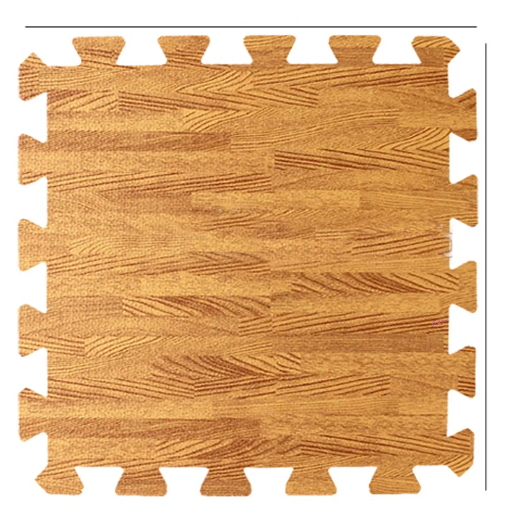 18 Sq Ft Cushioned Eva Foam Floor Mat Wood Grain Interlocking Puzzle Work Gym