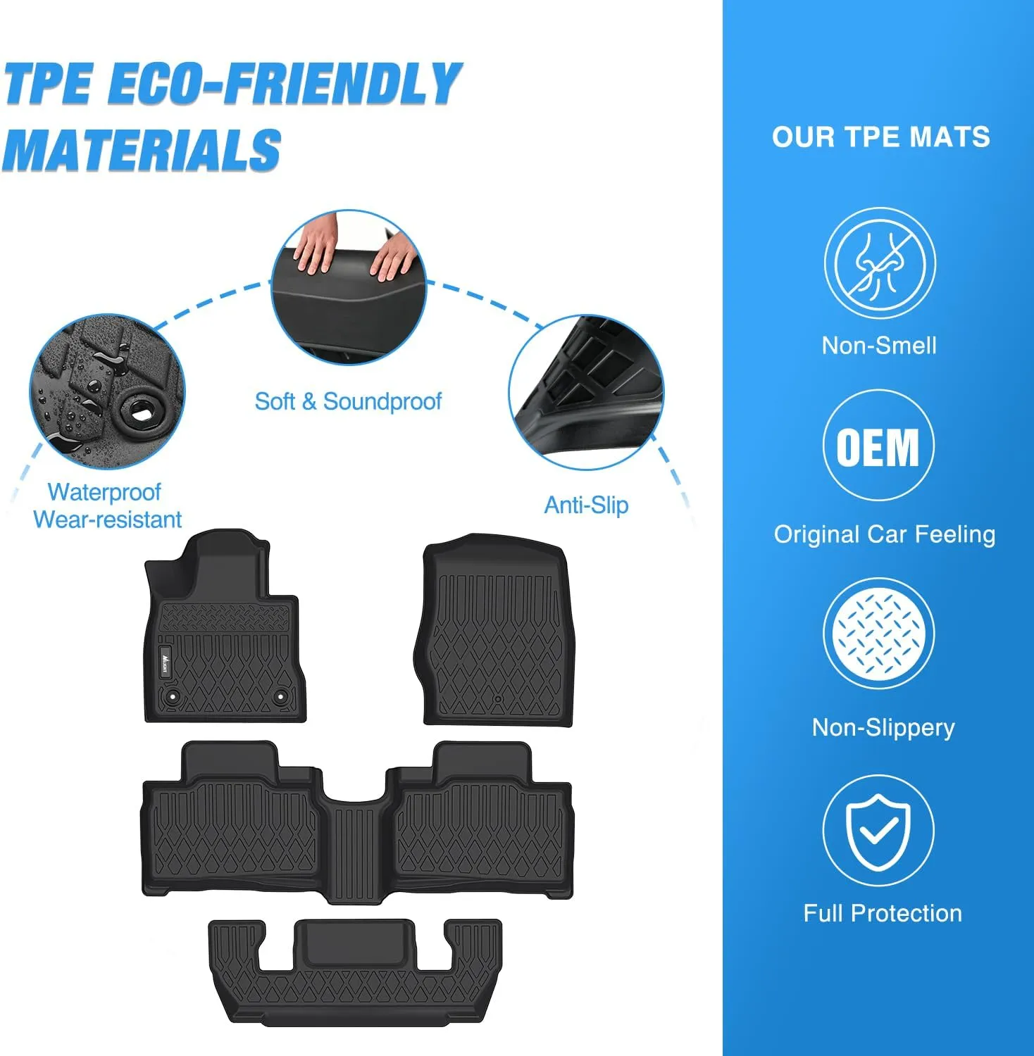 2020-2025 Ford Explorer 6 Seats TPE Floor Mats