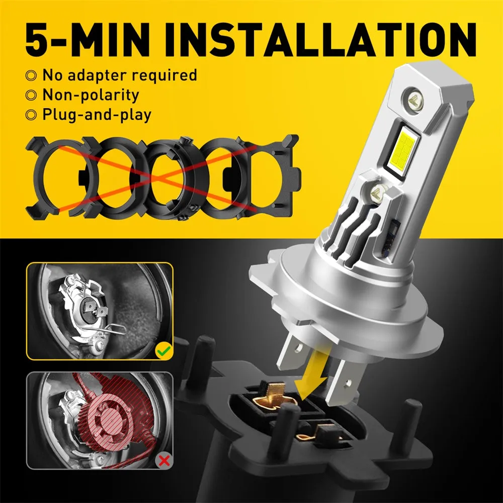 2023 Upgraded AUXITO H7 LED Bulb 400% Brighter 6500K White