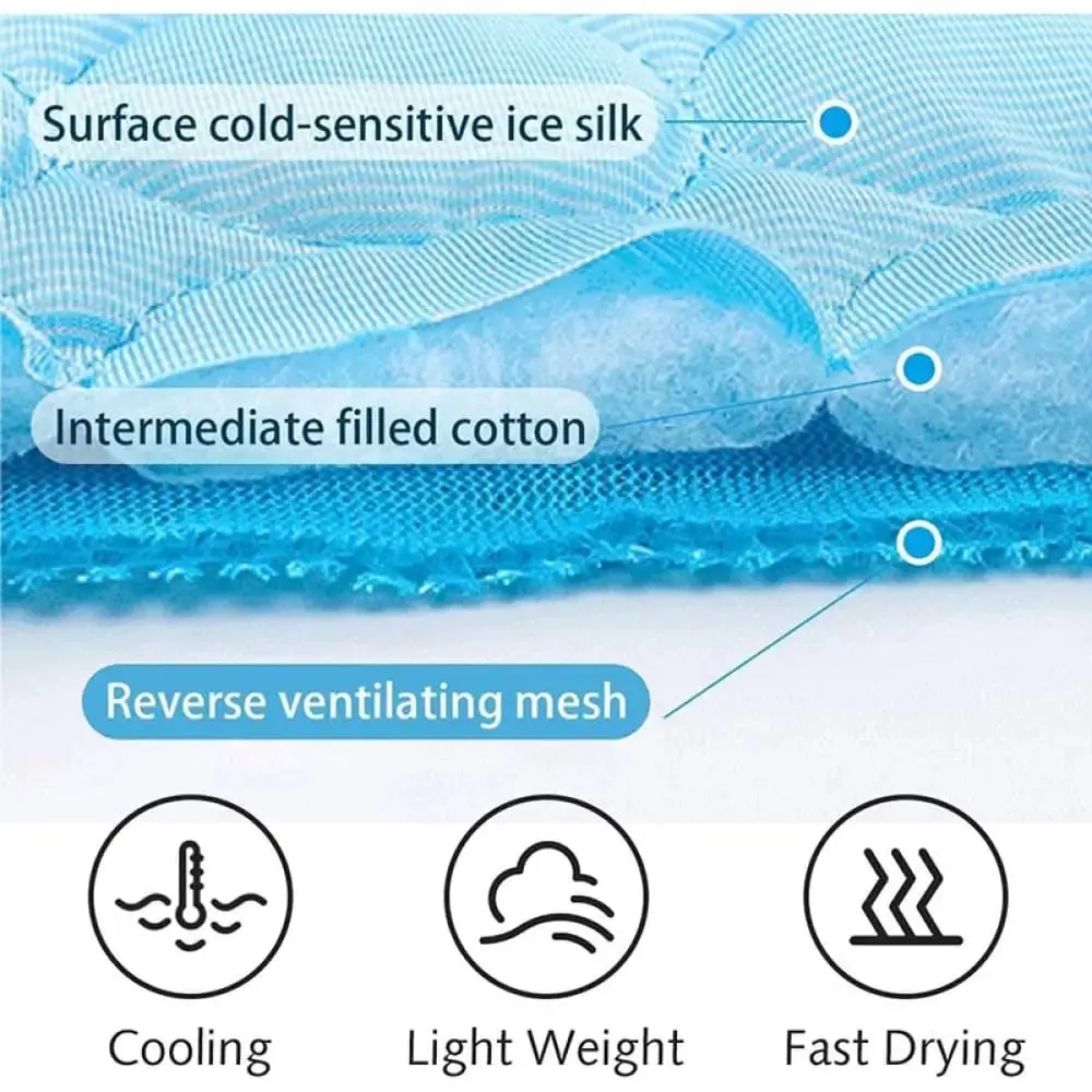 3 Layers Ice Silk Cooling Sleeping Mat for Small, Medium, and Large Dogs