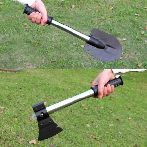 4 In 1 Knife Saw Shovel Ax Fishing Tools Portable Folding Survival Spade Emergency Trowel Garden