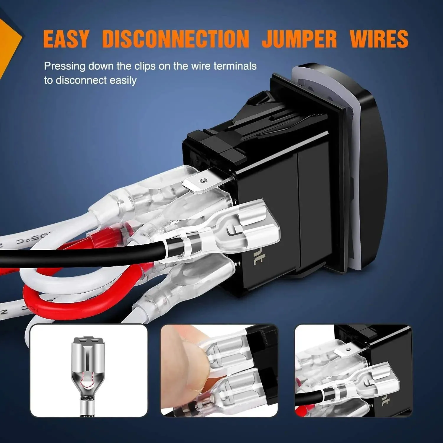 7Pin Laser On/Off Momentary Winch Rocker Switch Blue
