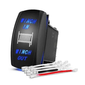 7Pin Laser On/Off Momentary Winch Rocker Switch Blue