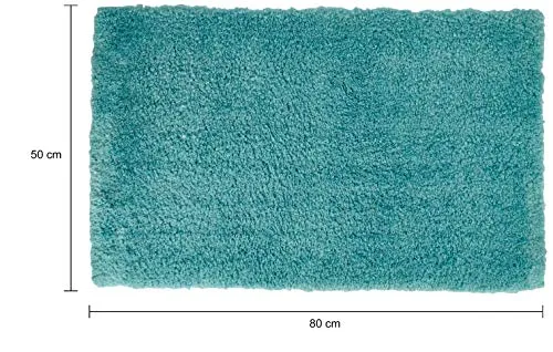 Amazon Brand - Solimo Premium Anti-Slip Microfibre Bathmat - 80cm x 50cm, Dusty Turquoise