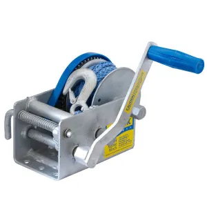 Atlantic Boat Trailer Winch - 15:1/5:1/1:1 - Rope with Snap Hook - 1500kg