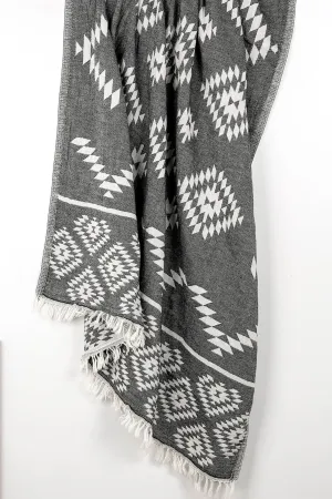 AZTEC BLACK TURKISH TOWEL AZTEC BLACK TURKISH TOWEL
