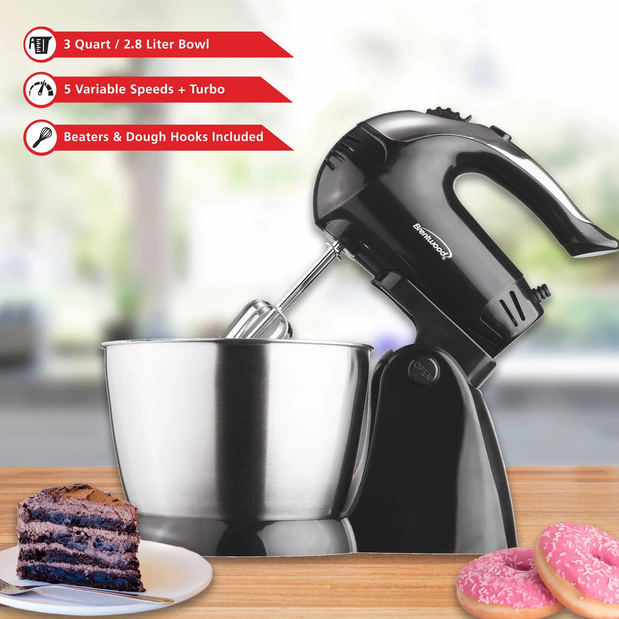Brentwood SM-1153 5-Speed   Turbo Stand Mixer, Black