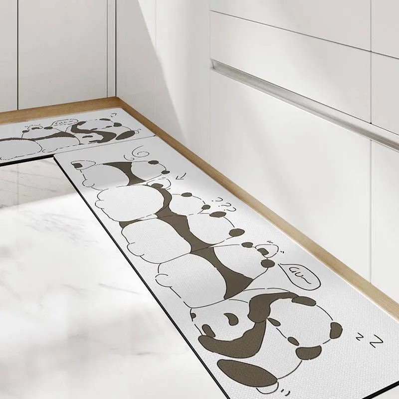 Cute Kitchen Mats-Waterproof and Oil-Proof Anti-Fatigue PU Leather Floor Mats