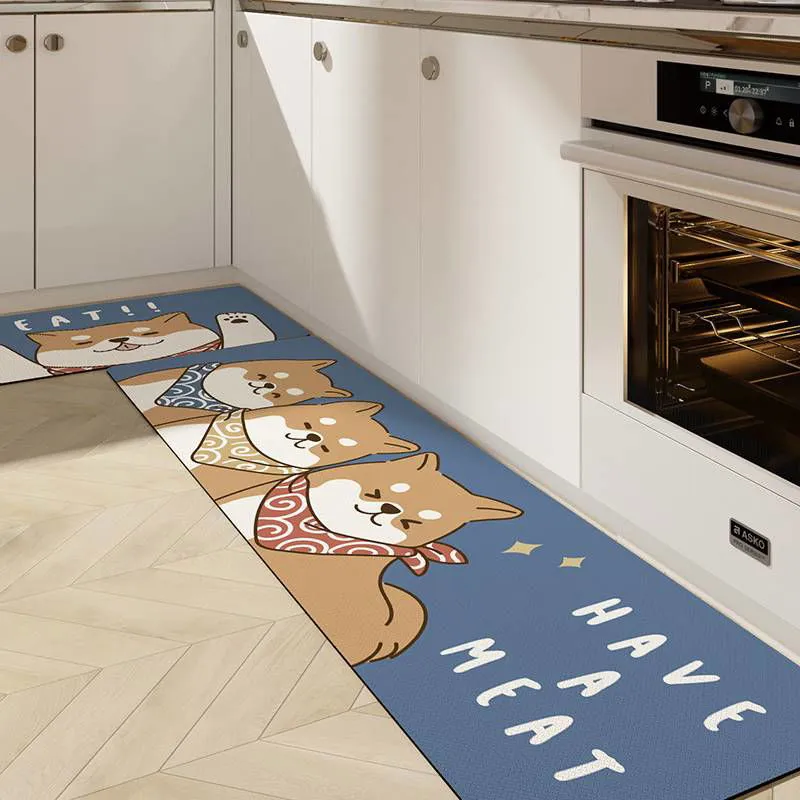 Cute Kitchen Mats-Waterproof and Oil-Proof Anti-Fatigue PU Leather Floor Mats