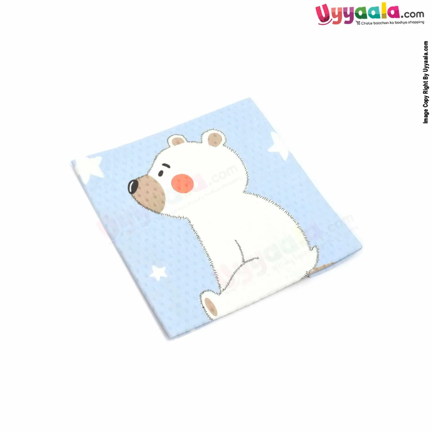 Fancy Premium Baby Mattress Protector Dry Sheet Water Proof, One Side Cotton & Another Side PVC for Babies with Baby Bear Print, Small Size(70*50cm)