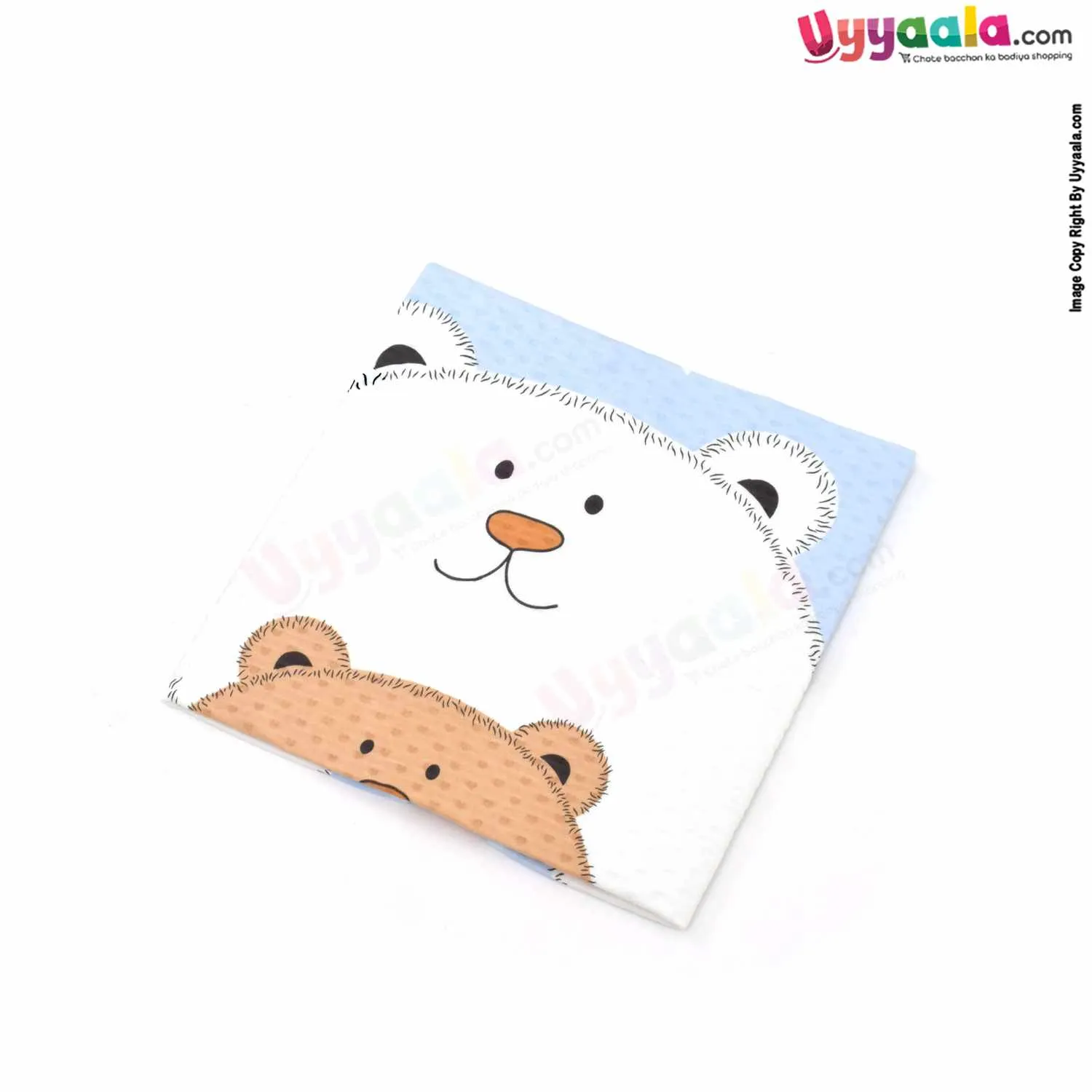 Fancy Premium Baby Mattress Protector Dry Sheet Water Proof, One Side Cotton & Another Side PVC for Babies with Bear Print, Medium Size(80*60cm)