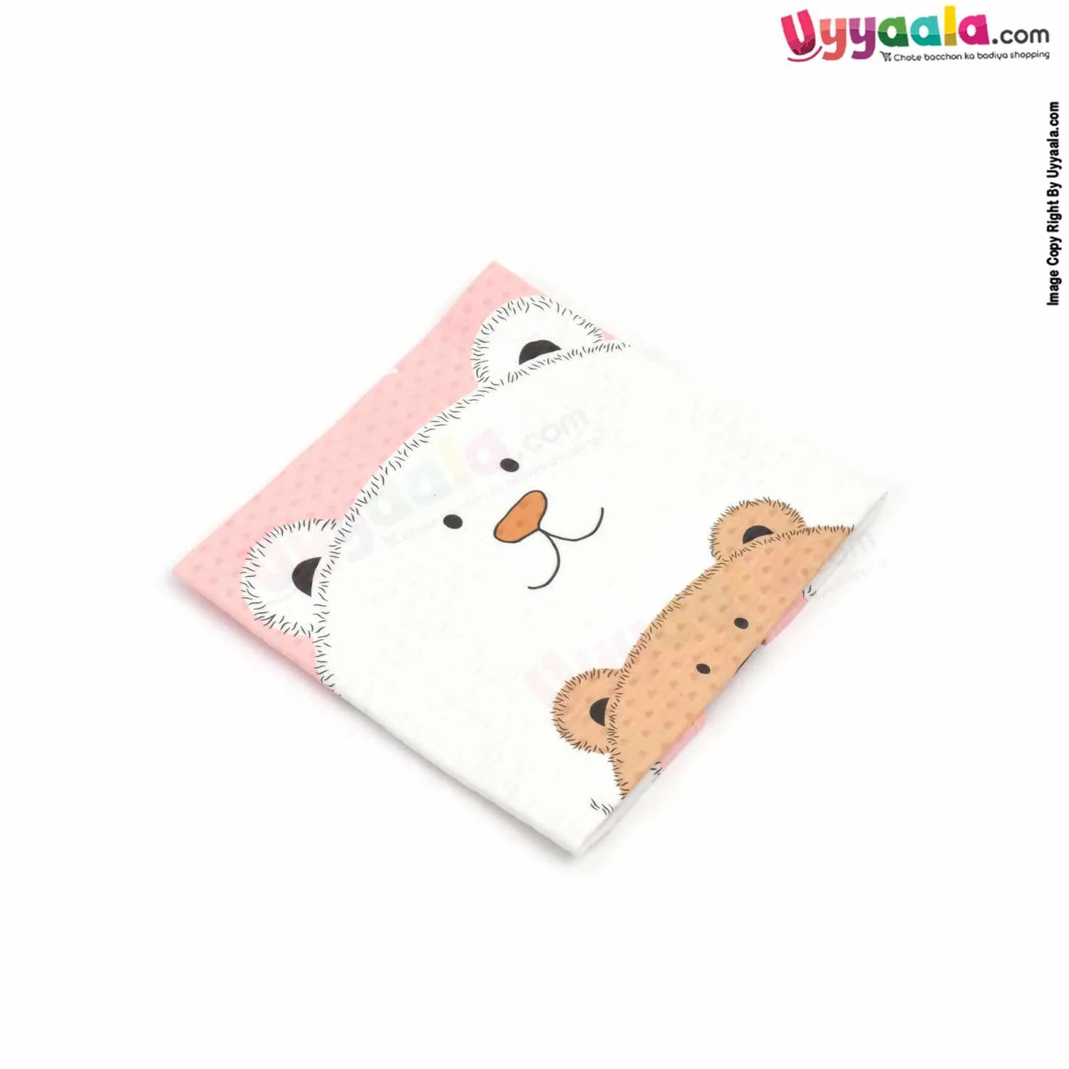 Fancy Premium Baby Mattress Protector Dry Sheet Water Proof, One Side Cotton & Another Side PVC for Babies with Bear Print, Medium Size(80*60cm)
