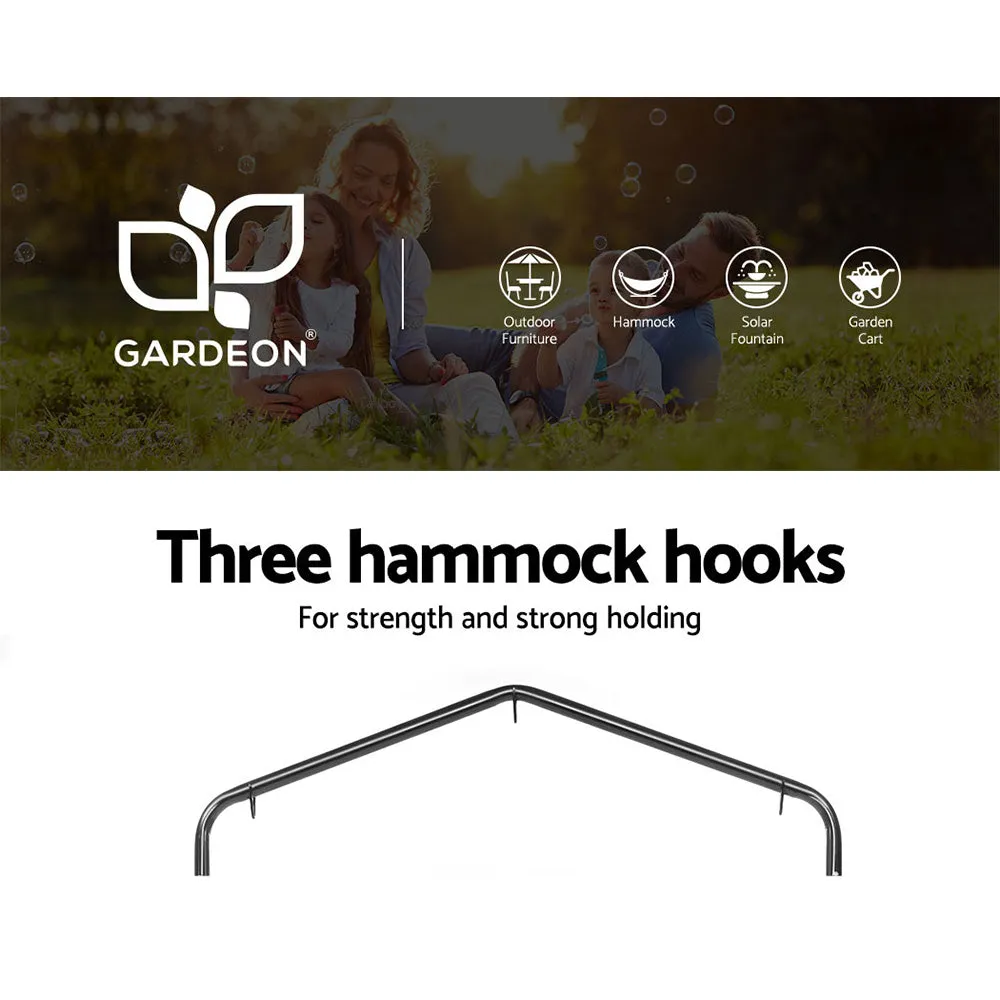 Grey Tassel Hammock Chair with Stand, 360° Rotation - Gardeon