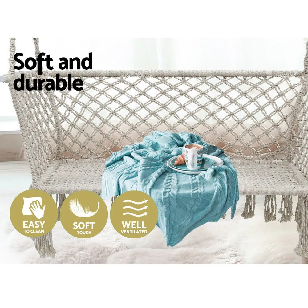 Hammock Chair Outdoor Portable Camping Hammocks 2 Person Cream