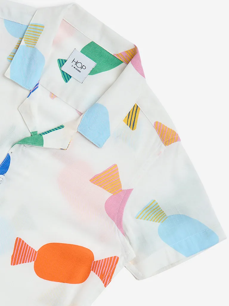 HOP Kids Off-White Candy-Printed Shirt