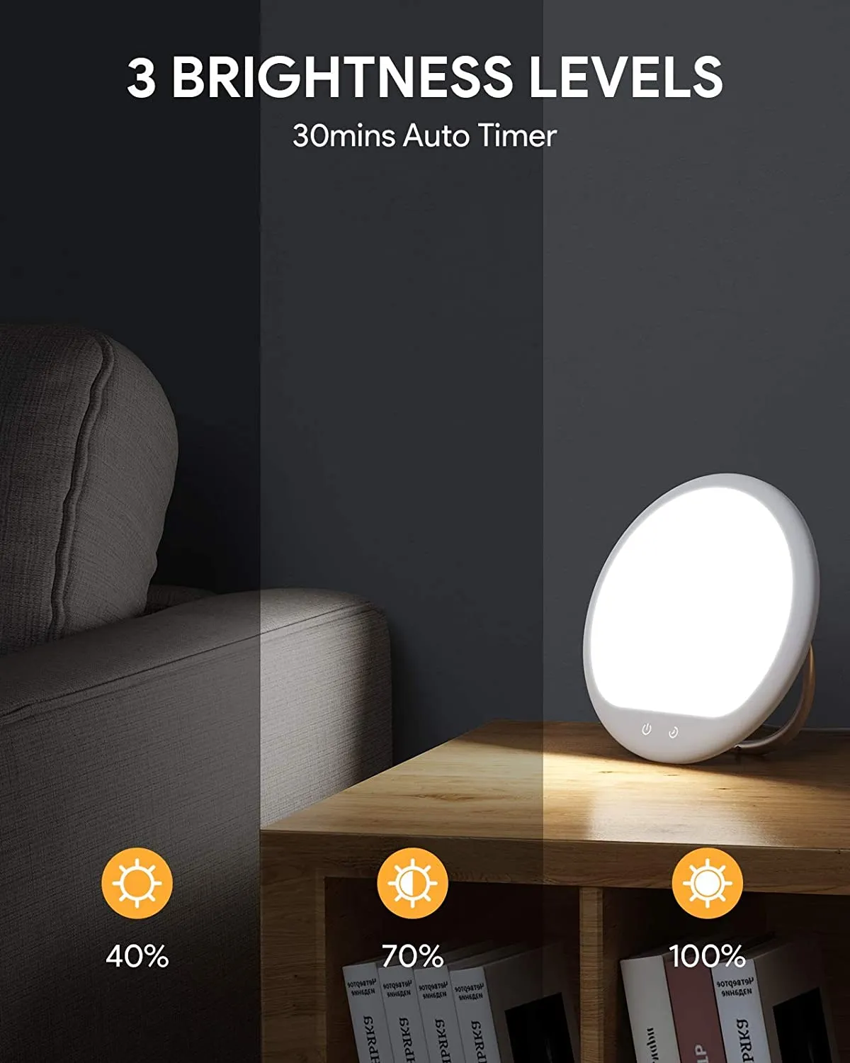 Light Therapy Lamp, UV-Free 10000 Lux LED Therapy Light