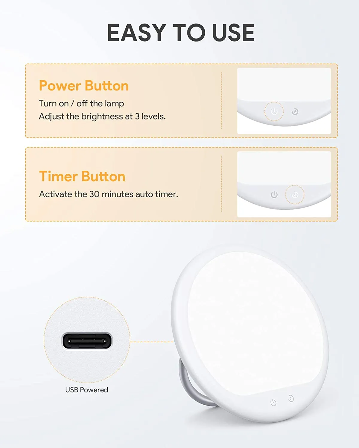 Light Therapy Lamp, UV-Free 10000 Lux LED Therapy Light