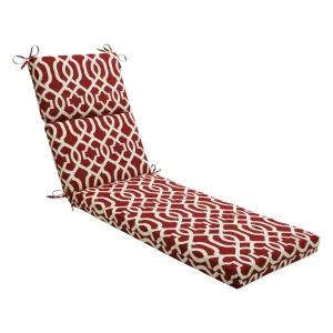 Outdoor/Indoor New Geo Red Chaise Lounge Cushion