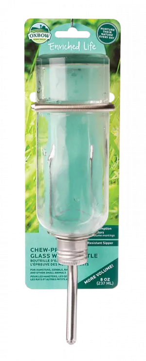 Oxbow Enriched Life Chew Proof Glass Water Bottle