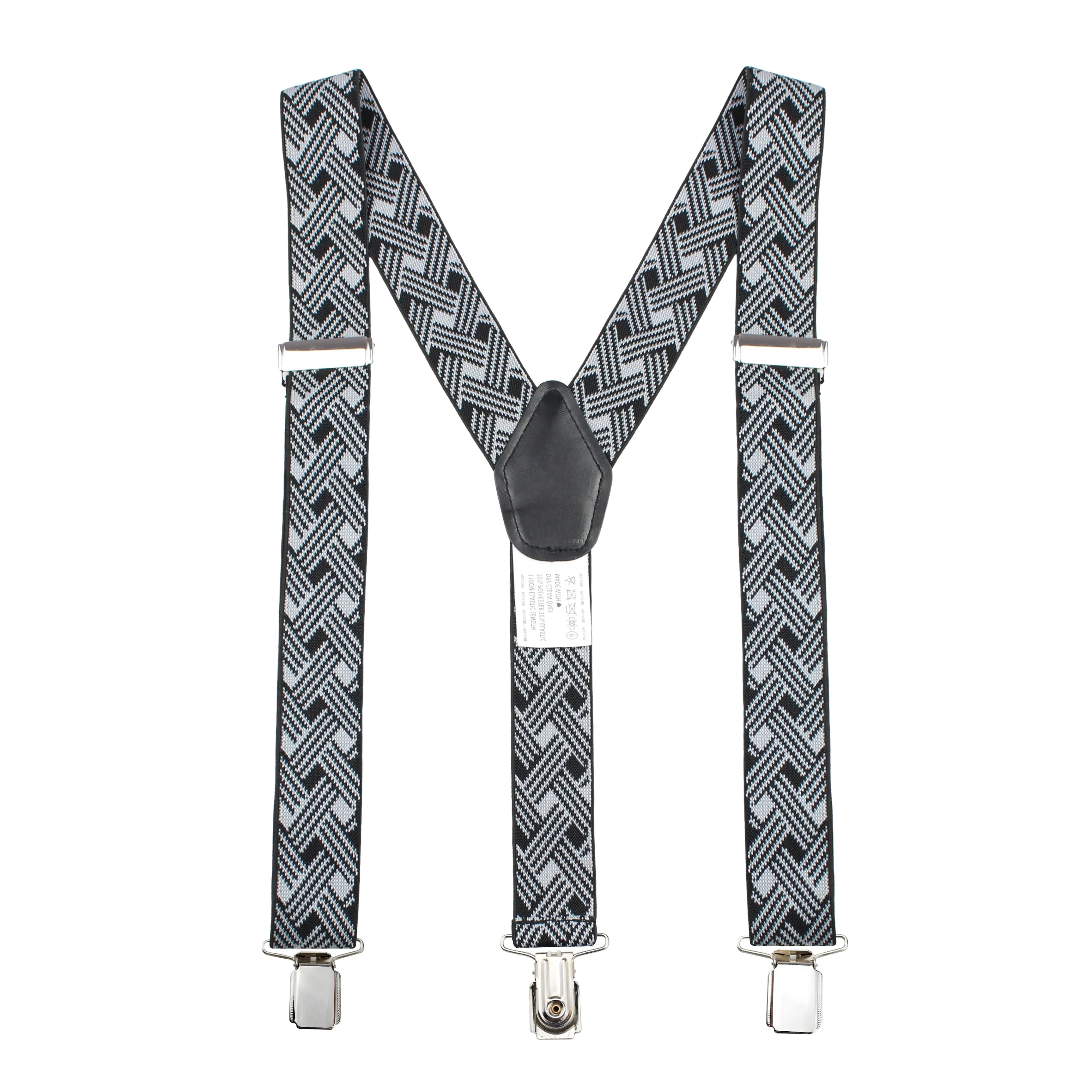 Peluche Abtract Mosaic Black Suspender for Men