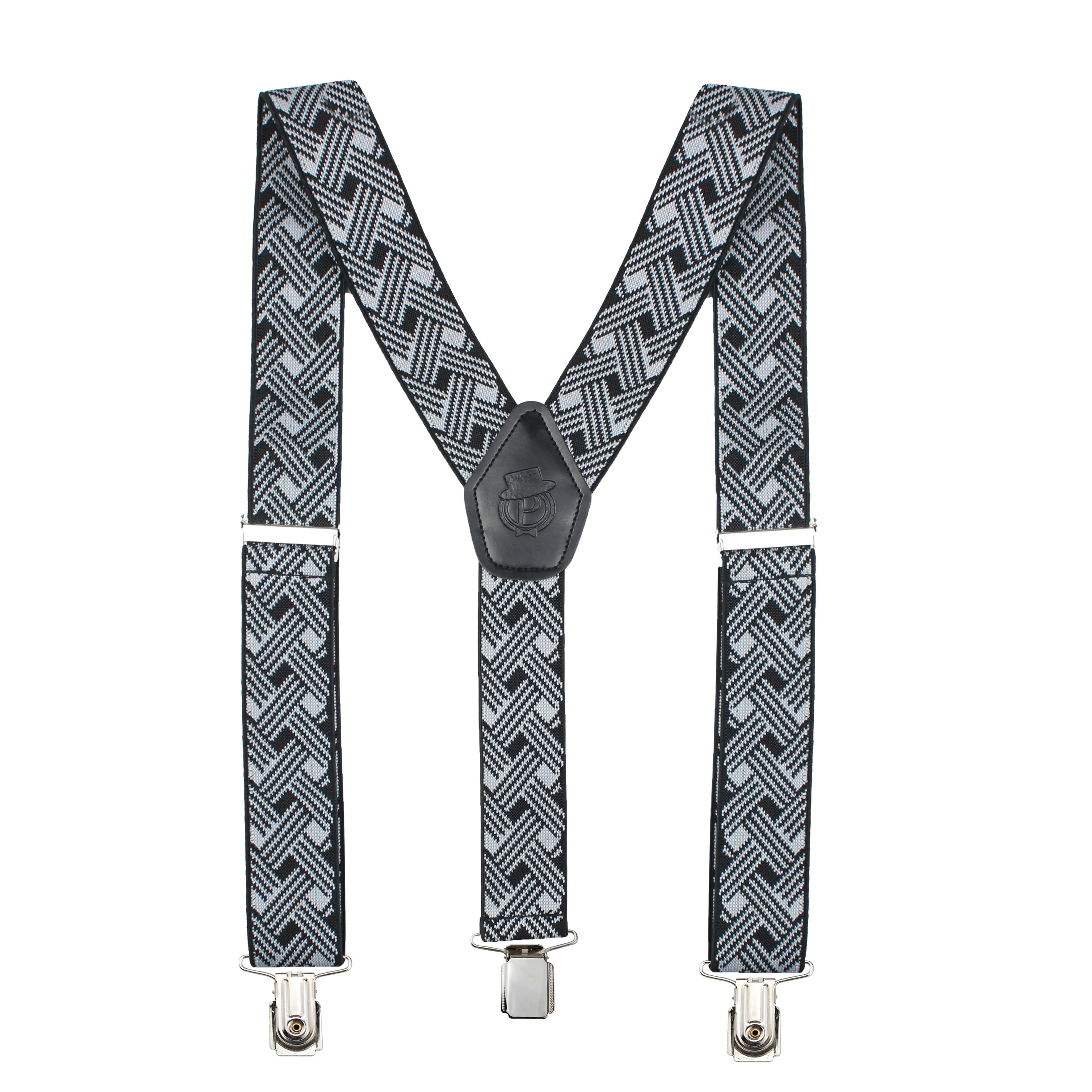 Peluche Abtract Mosaic Black Suspender for Men