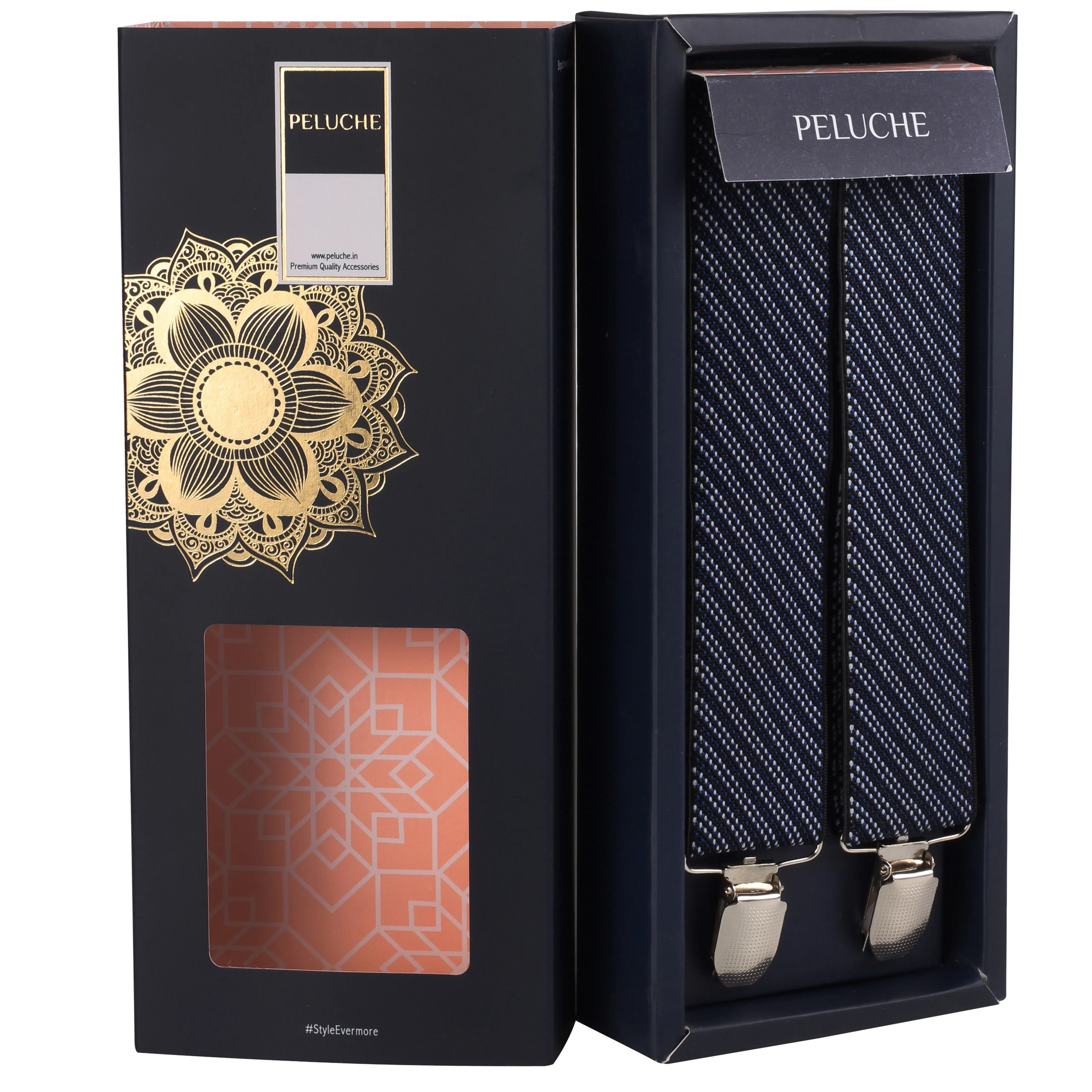 Peluche Eloquent Stripes Blue Suspender for Men