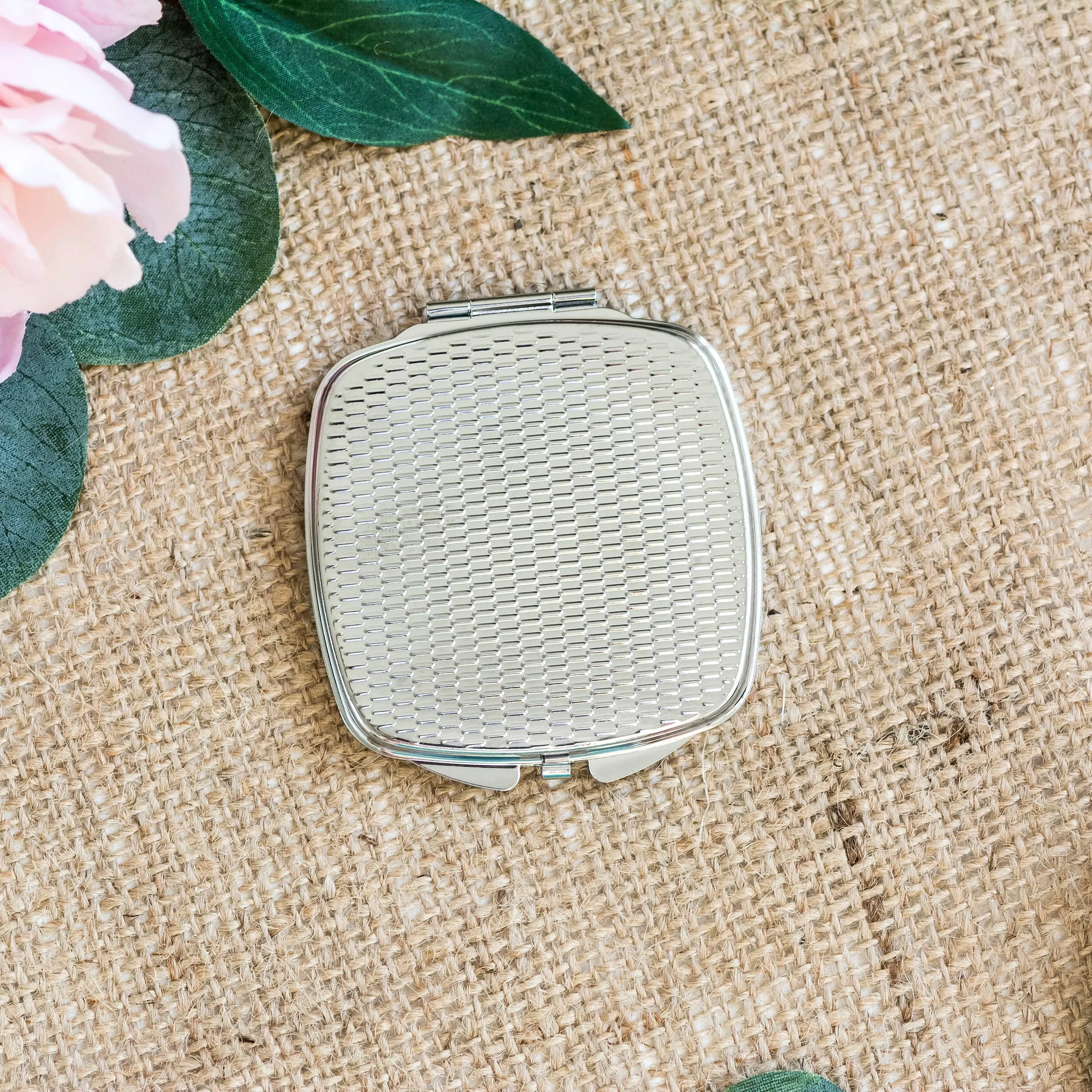Personalized Compact Mirror - Red Black Polka Dot Houndstooth Custom Bridesmaids Gifts - Personalized Bridesmaids Gifts