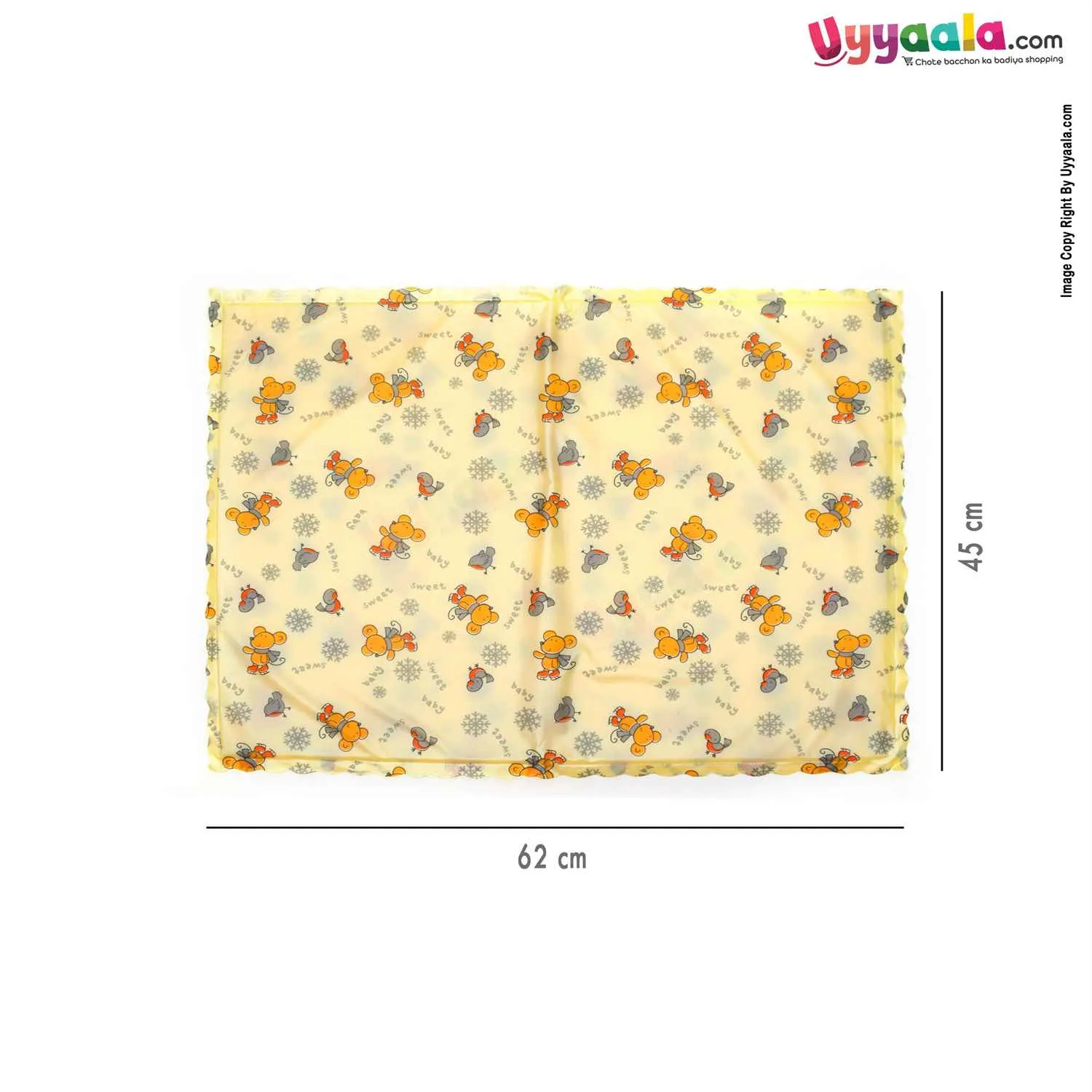 Plastic Sleeping Mat For Babies, Waterproof Bed Protector With Animal Print - Small
