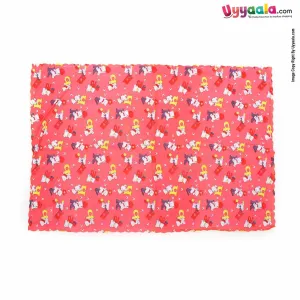 Plastic Sleeping mats Water Proof bed Protector with Foam Cushioned for Babies with Alphabets & Teddy Bear Print Medium