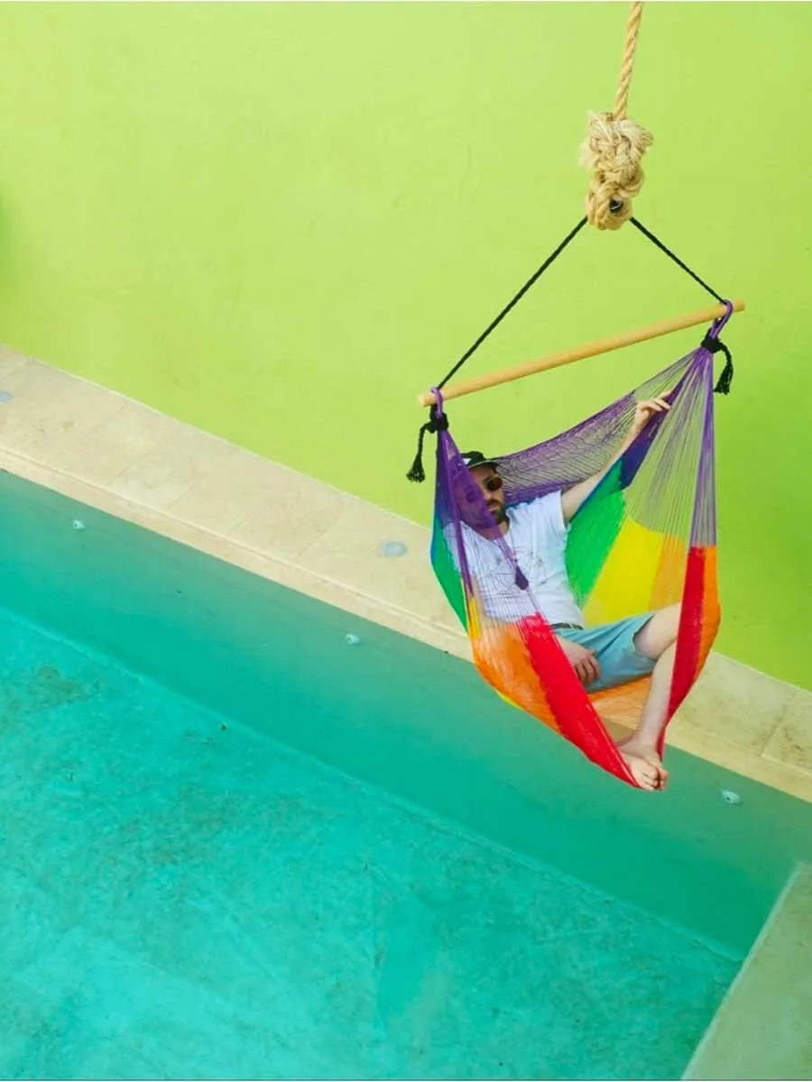 Thin Hangout Chair - Purple Rainbow
