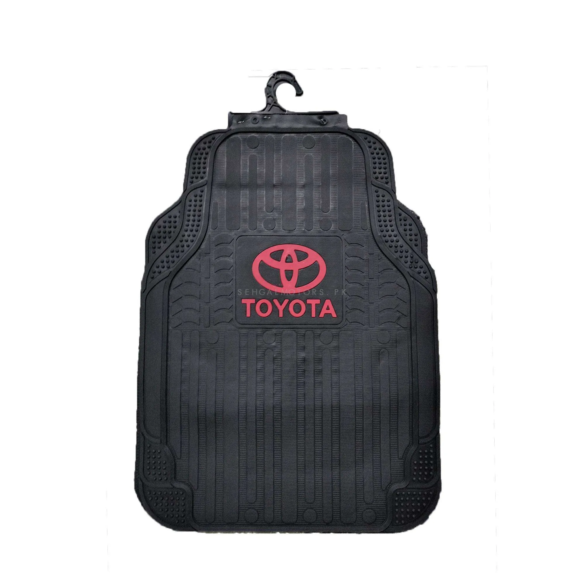 Toyota Universal PVC Rubber Floor Mat Black Mix Design - 5 Pcs - Pvc Floor Mats | Car Mats | Vehicle Mats | Foot Mat For Car